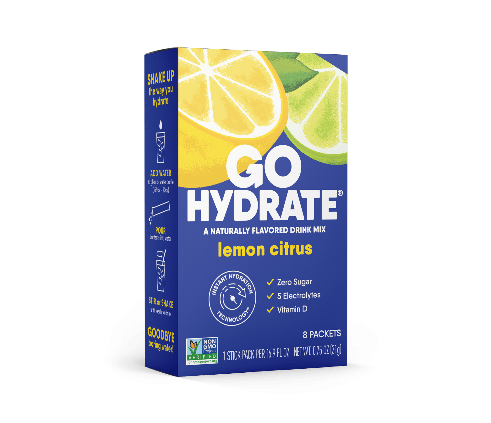 GoHydrate Lemon Citrus - 8pk Front of Box