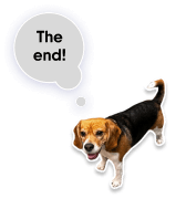 The end! beagle dog